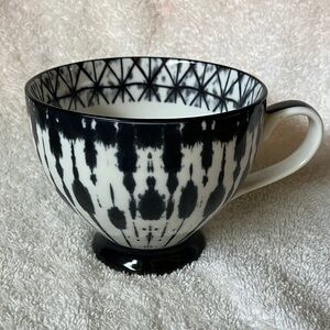 Elegant Black and White Ceramic Art Mug